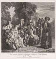 KG 12963
<br/>
Doloride vraagt Don Quichot om haar te wreken.
<br/>
<em>Surugue, Louis (1686-1762)</em>